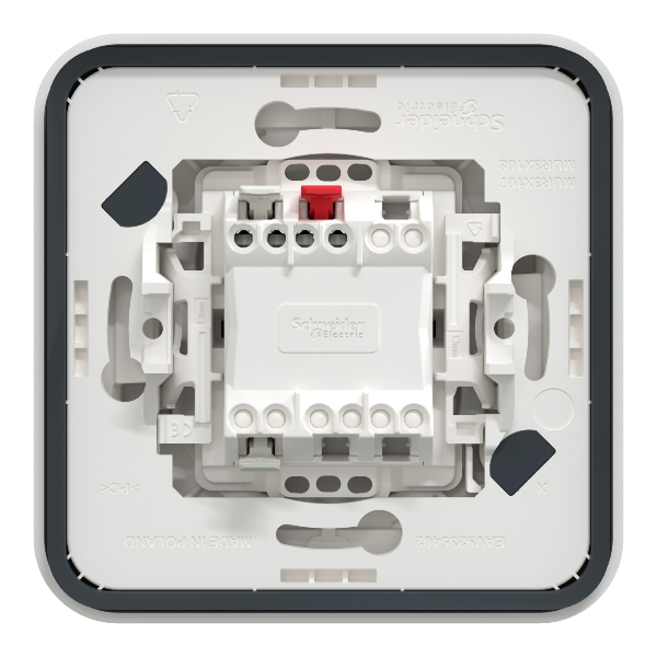 Dimensions interrupteur va-et-vient encastré Mureva Styl blanc – Réf : MUR39037